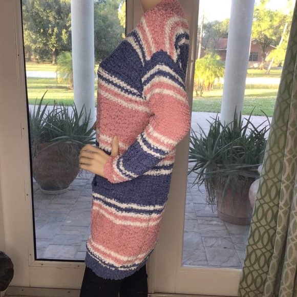 PINK COMBO CARDIGAN SWEATER - Picture 12 of 12